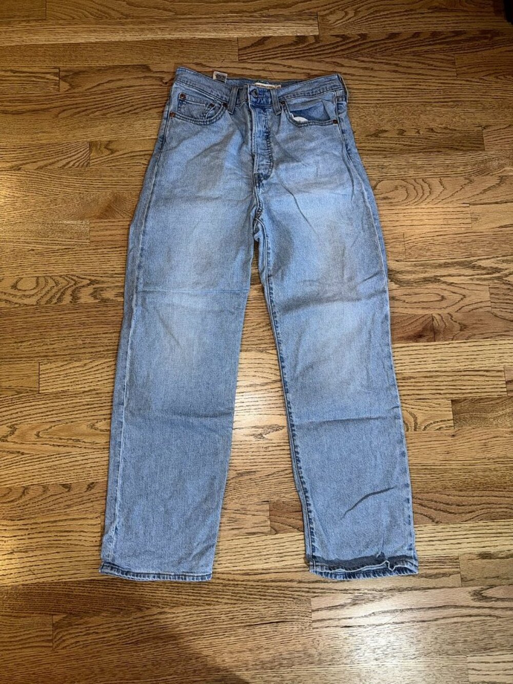 Levi's Premium Ribcage Straight Ankle Jeans Light Wash 28